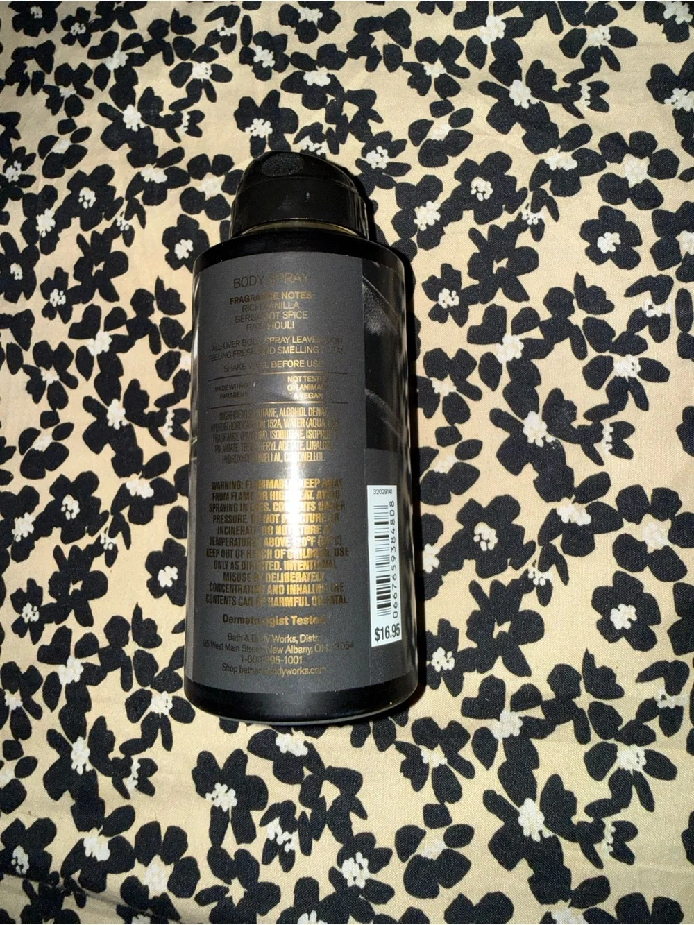 Bath & Body Works Vanilla Noir Black & Gold Body Care Trio